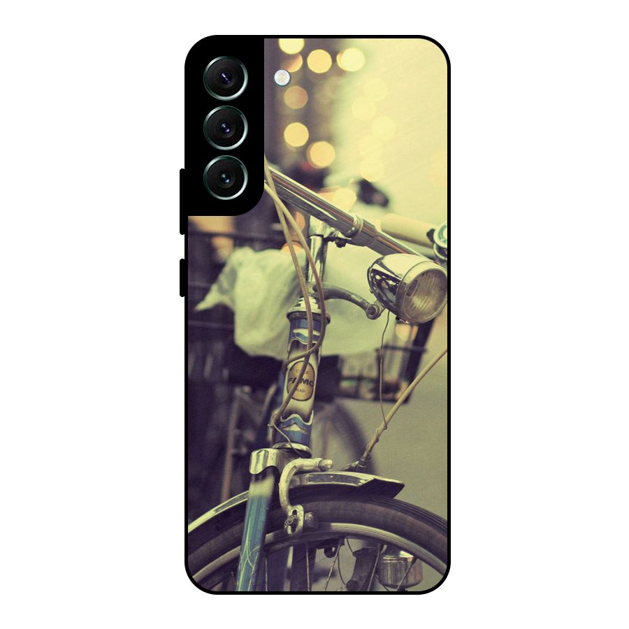 Vintage Bicycle Metal Back Case for Galaxy S22 Plus 5G
