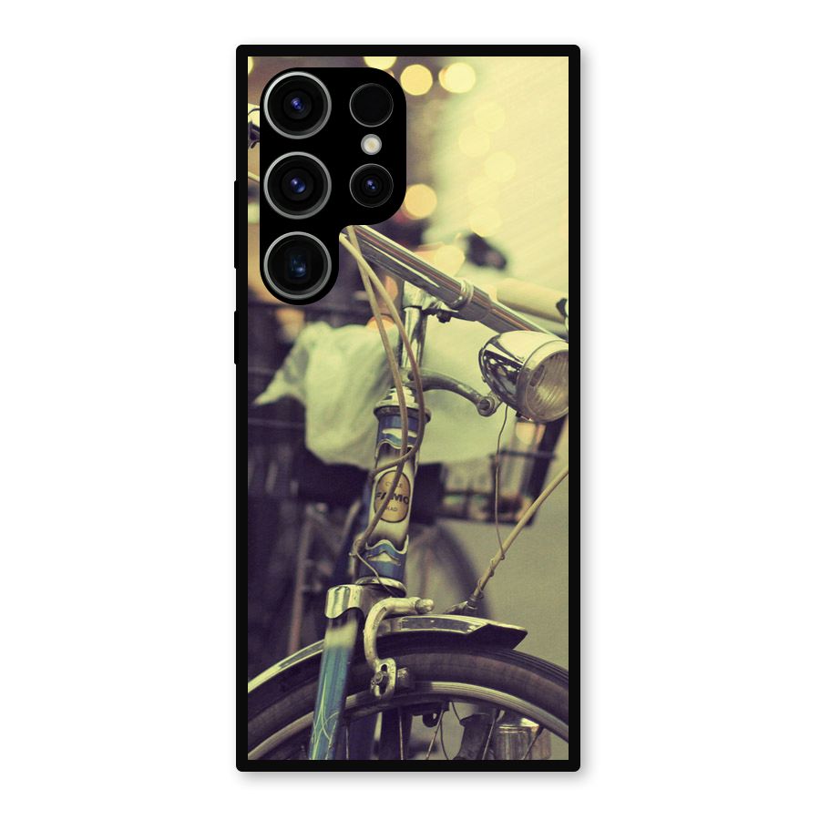 Vintage Bicycle Metal Back Case for Galaxy S23 Ultra