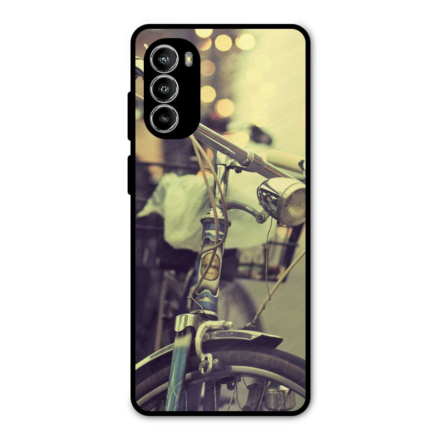 Vintage Bicycle Metal Back Case for Moto G52