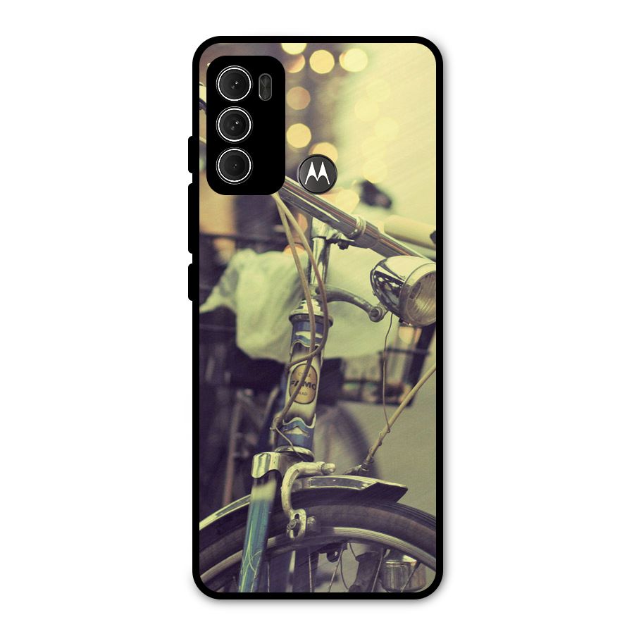 Vintage Bicycle Metal Back Case for Moto G60