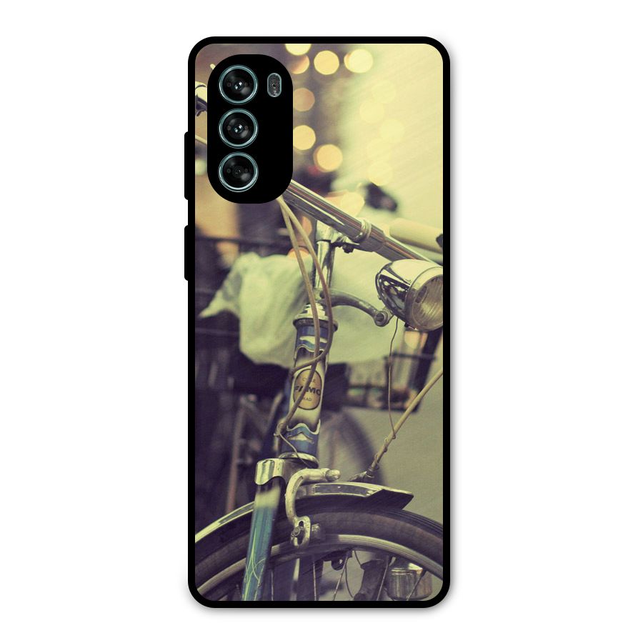 Vintage Bicycle Metal Back Case for Moto G62