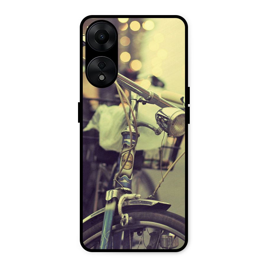 Vintage Bicycle Metal Back Case for Oppo A78 5G