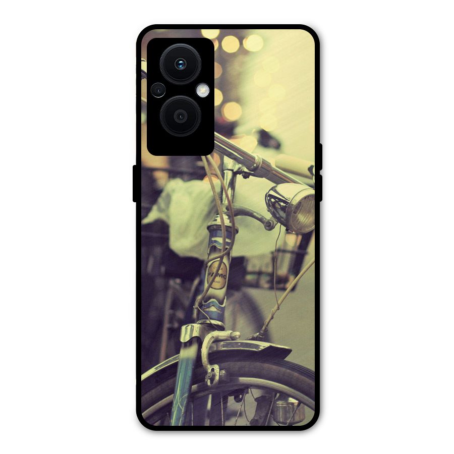 Vintage Bicycle Metal Back Case for Oppo F21s Pro 5G