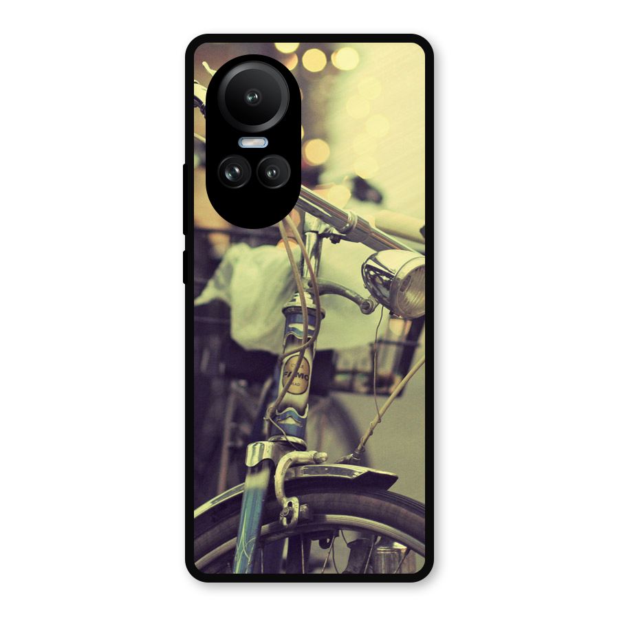 Vintage Bicycle Metal Back Case for Oppo Reno10 Pro
