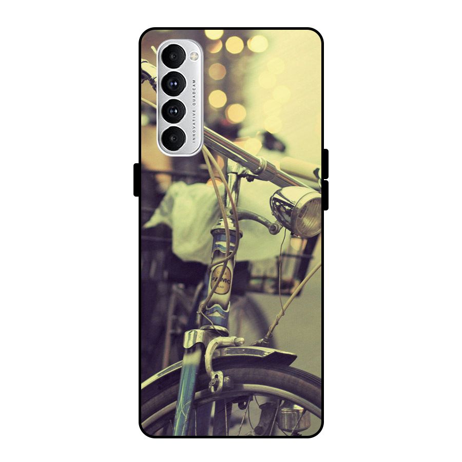 Vintage Bicycle Metal Back Case for Oppo Reno4 Pro