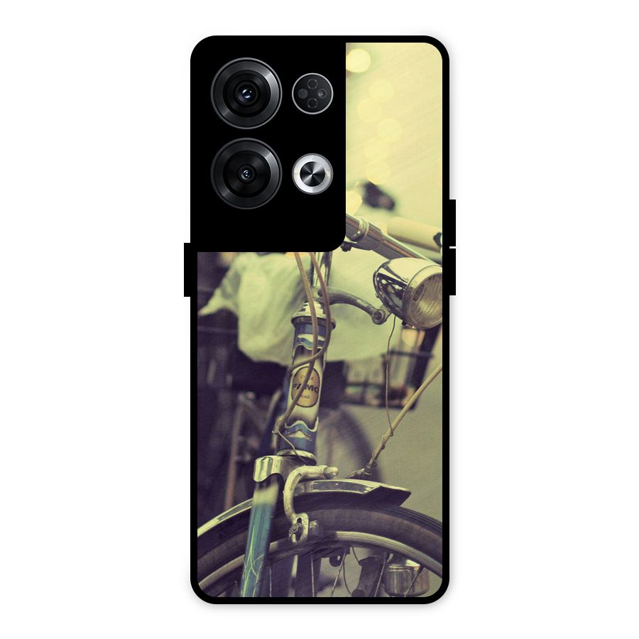 Vintage Bicycle Metal Back Case for Oppo Reno8 Pro 5G