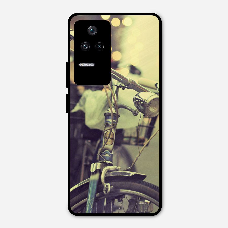 Vintage Bicycle Metal Back Case for Poco F4 5G