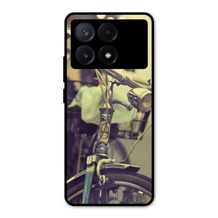 Vintage Bicycle Metal Back Case for Poco X6 Pro