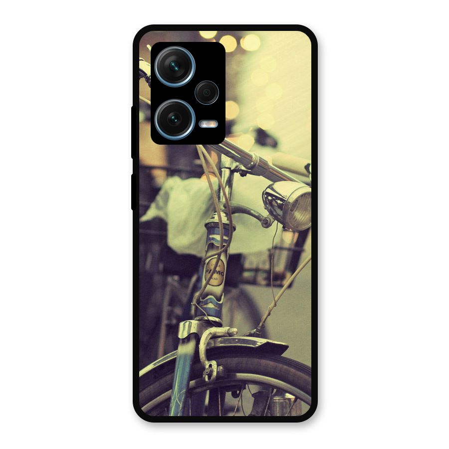 Vintage Bicycle Metal Back Case for Redmi Note 12 Pro Plus 5G
