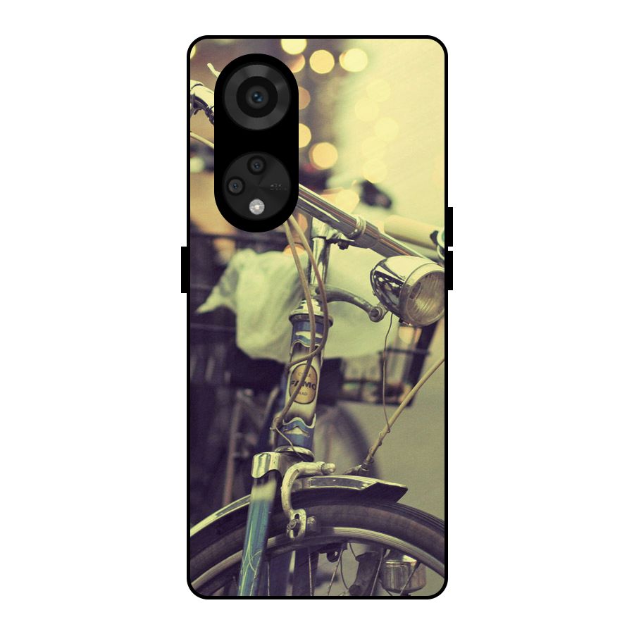 Vintage Bicycle Metal Back Case for Reno8 T 5G