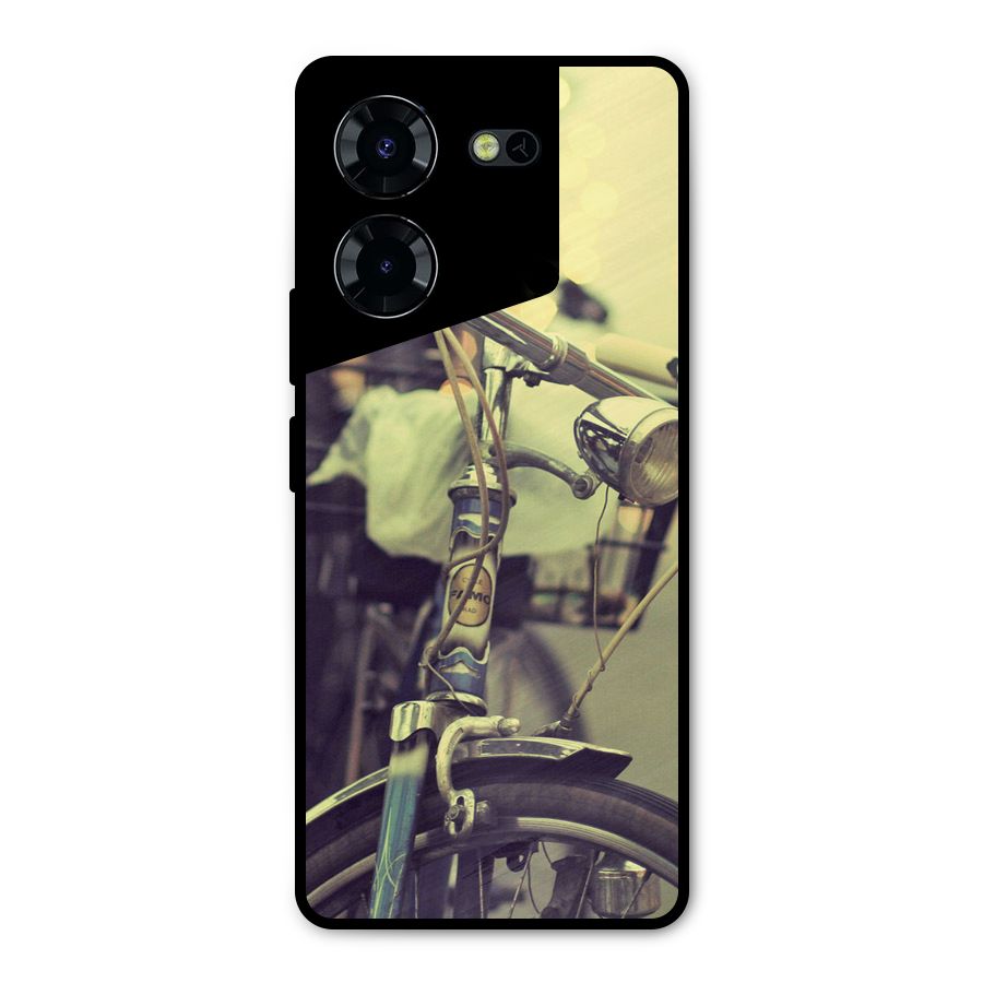 Vintage Bicycle Metal Back Case for Tecno Pova 5 Pro 5G