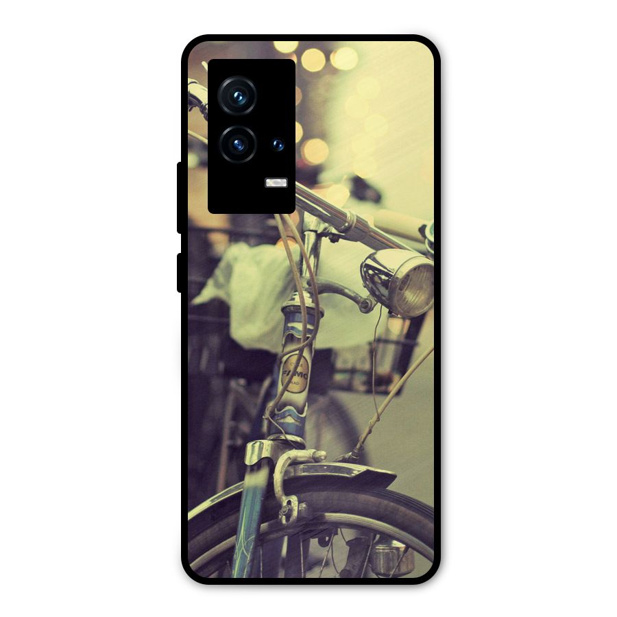 Vintage Bicycle Metal Back Case for iQOO 9 5G