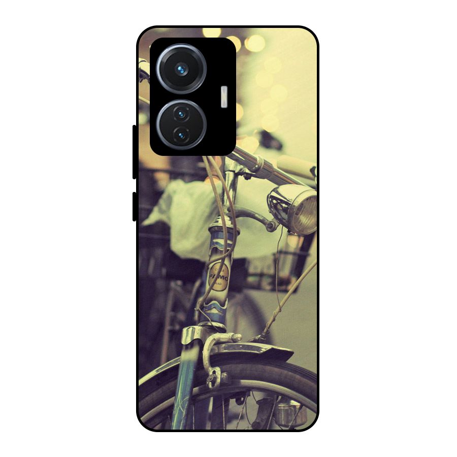 Vintage Bicycle Metal Back Case for iQOO Z6 44W
