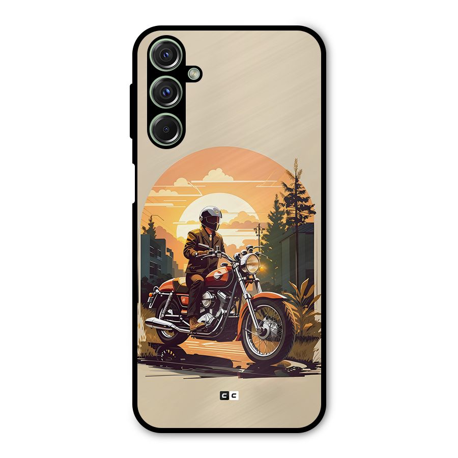 Vintage Bike Art Metal Back Case for Galaxy M34