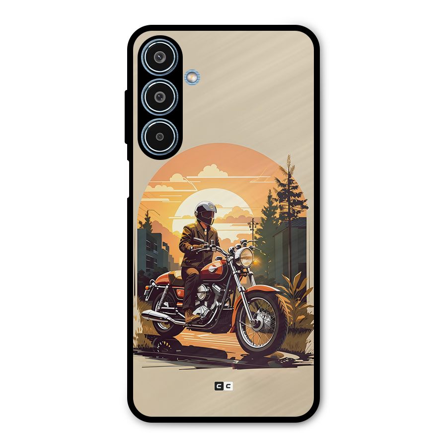 Vintage Bike Art Metal Back Case for Galaxy M35