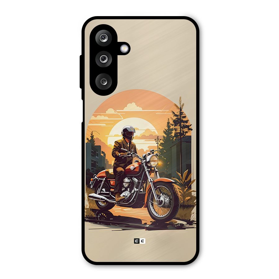 Vintage Bike Art Metal Back Case for Galaxy M36