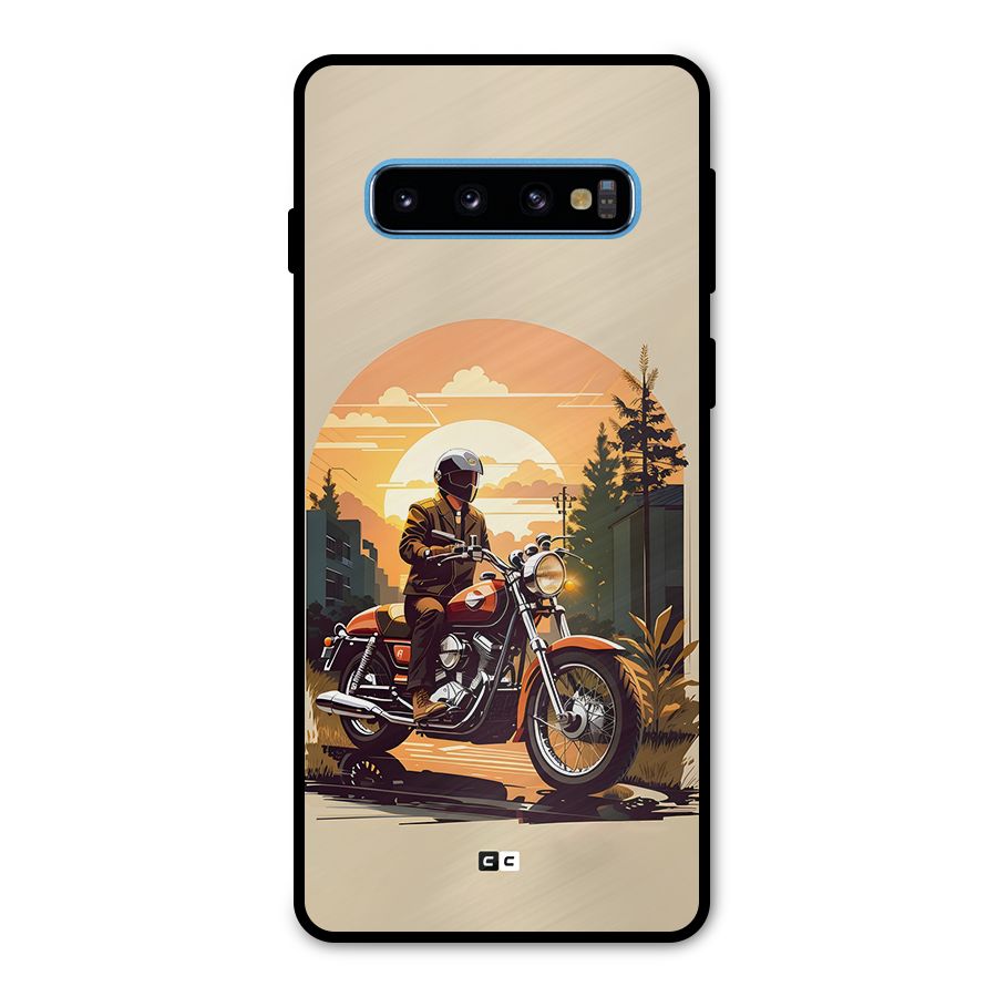 Vintage Bike Art Metal Back Case for Galaxy S10
