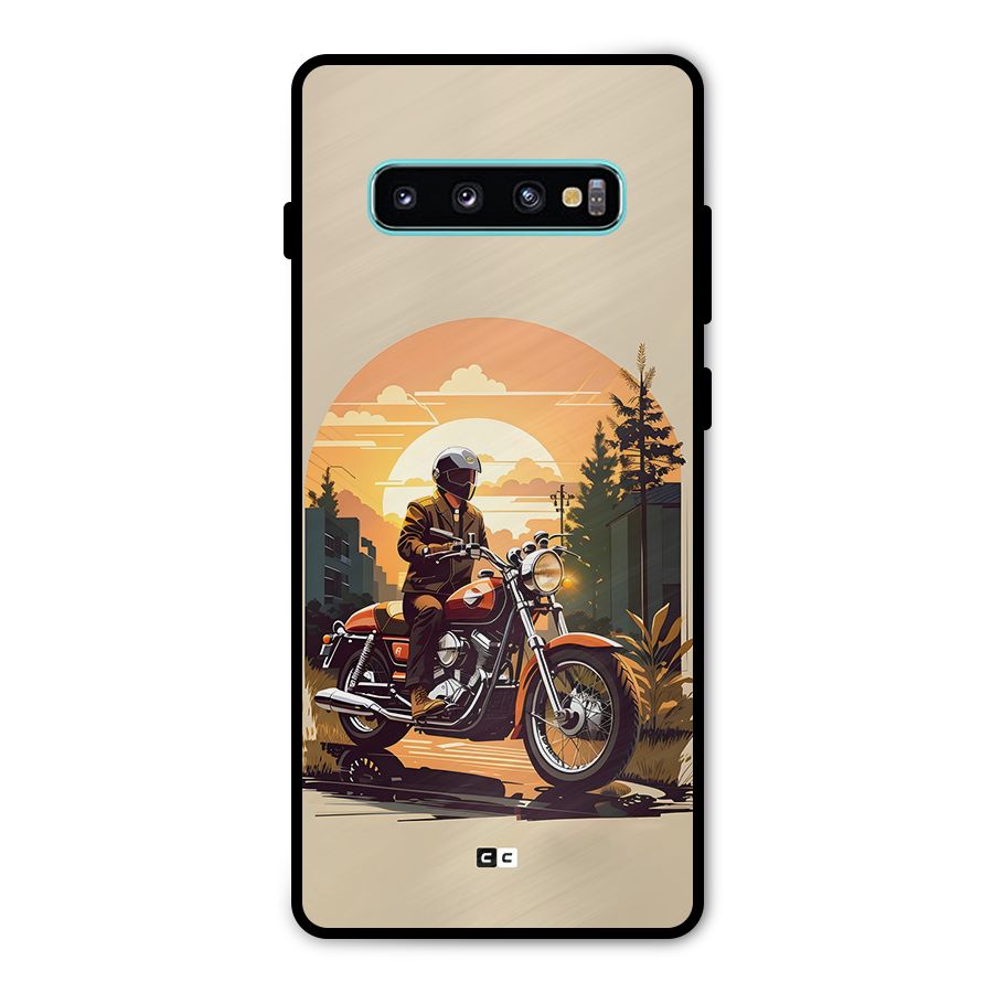 Vintage Bike Art Metal Back Case for Galaxy S10 Plus
