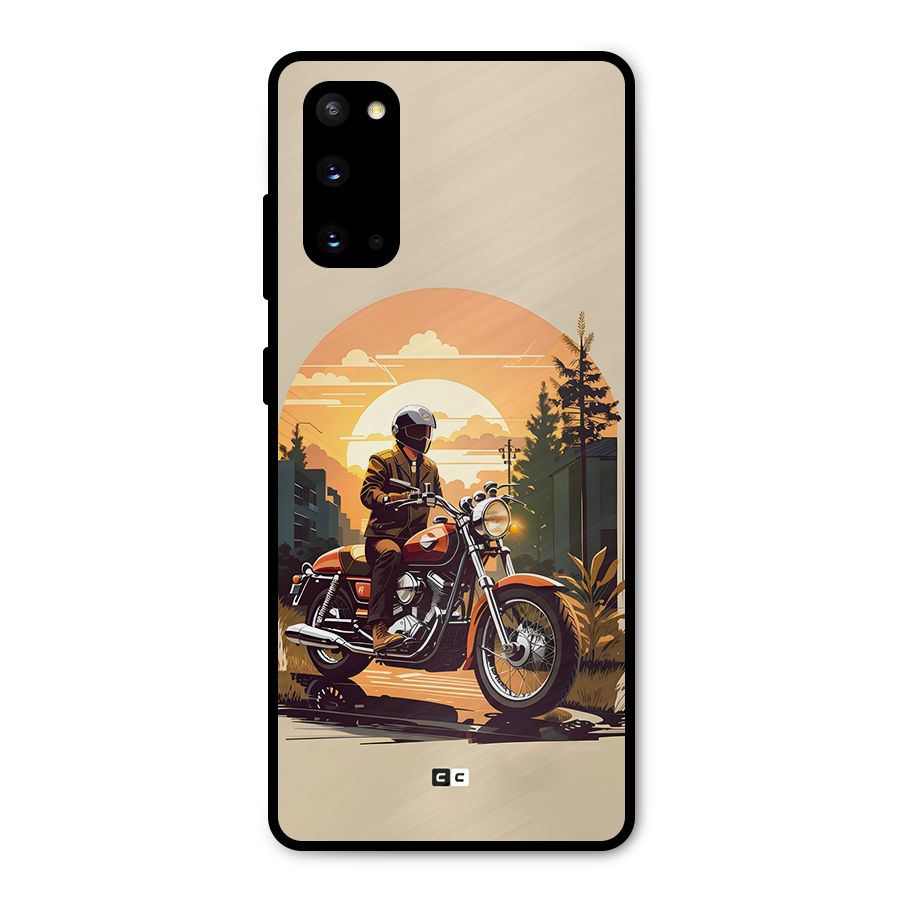 Vintage Bike Art Metal Back Case for Galaxy S20