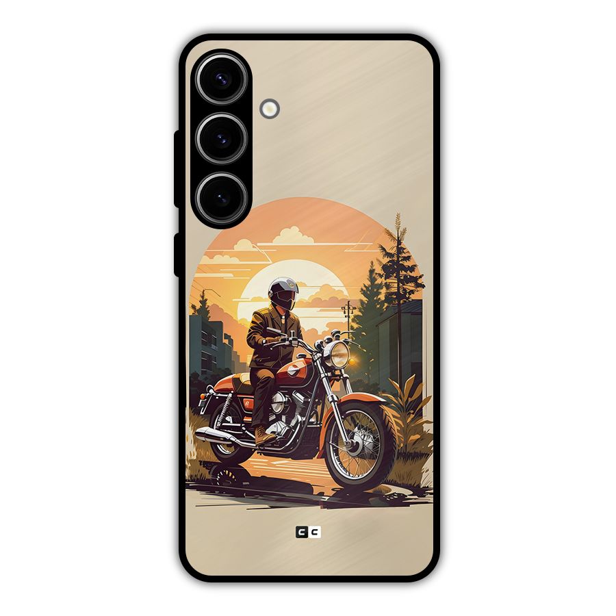 Vintage Bike Art Metal Back Case for Galaxy S24 Plus