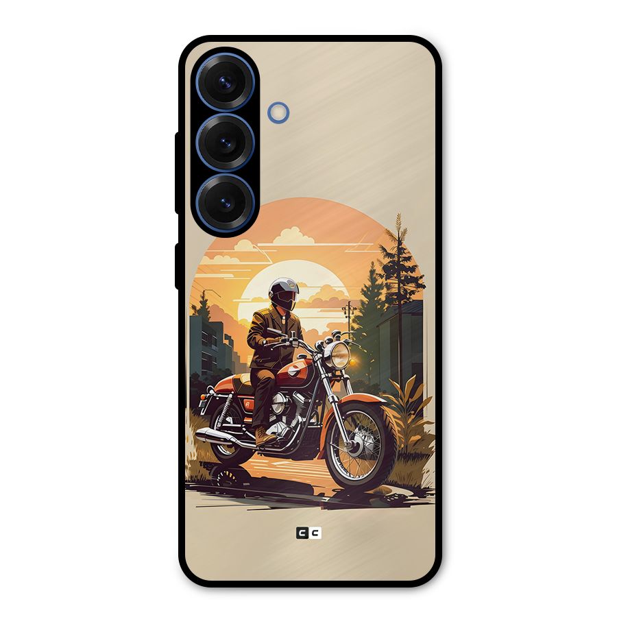Vintage Bike Art Metal Back Case for Galaxy S25