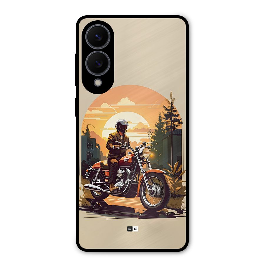 Vintage Bike Art Metal Back Case for Galaxy S25 Edge
