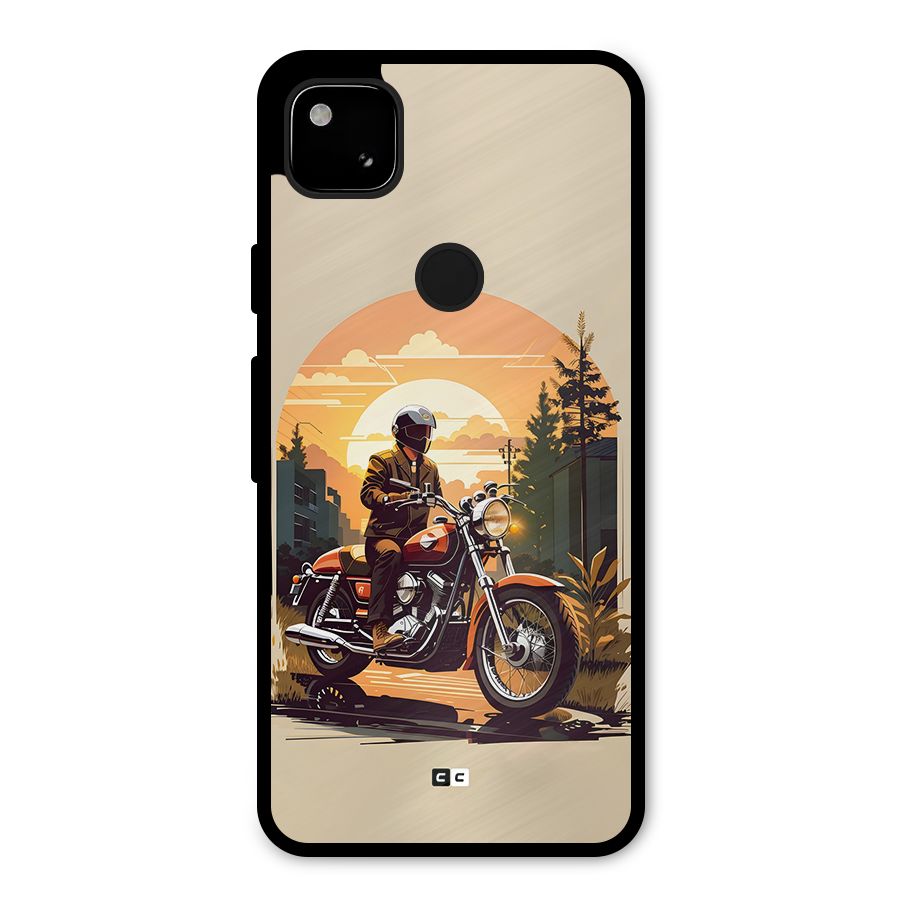 Vintage Bike Art Metal Back Case for Google Pixel 4a
