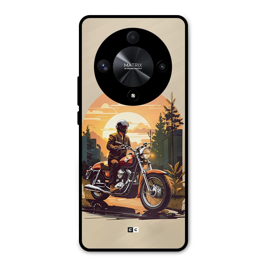 Vintage Bike Art Metal Back Case for Honor X9b