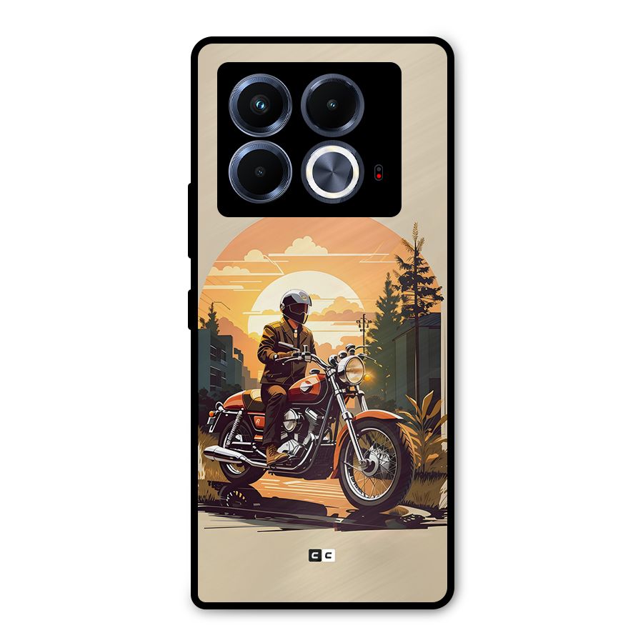 Vintage Bike Art Metal Back Case for Infinix Note 40 5G