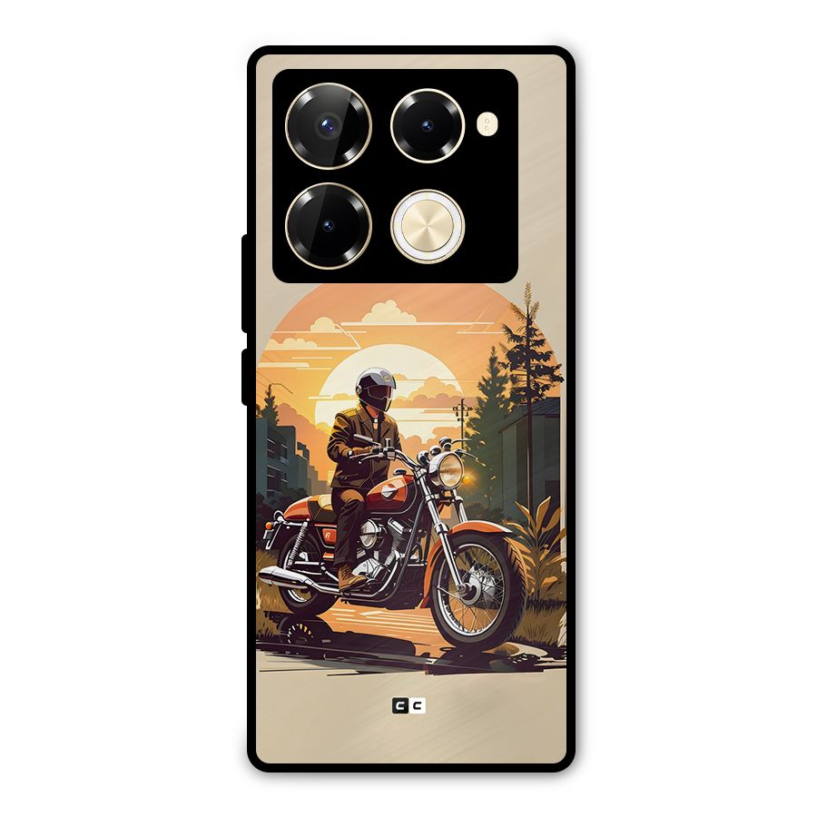 Vintage Bike Art Metal Back Case for Infinix Note 40 Pro Plus