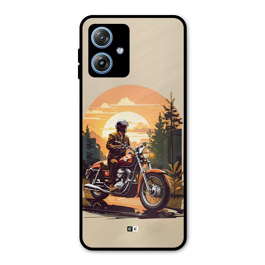 Vintage Bike Art Metal Back Case for Moto G54