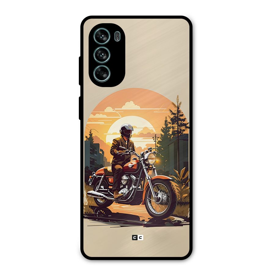 Vintage Bike Art Metal Back Case for Moto G62