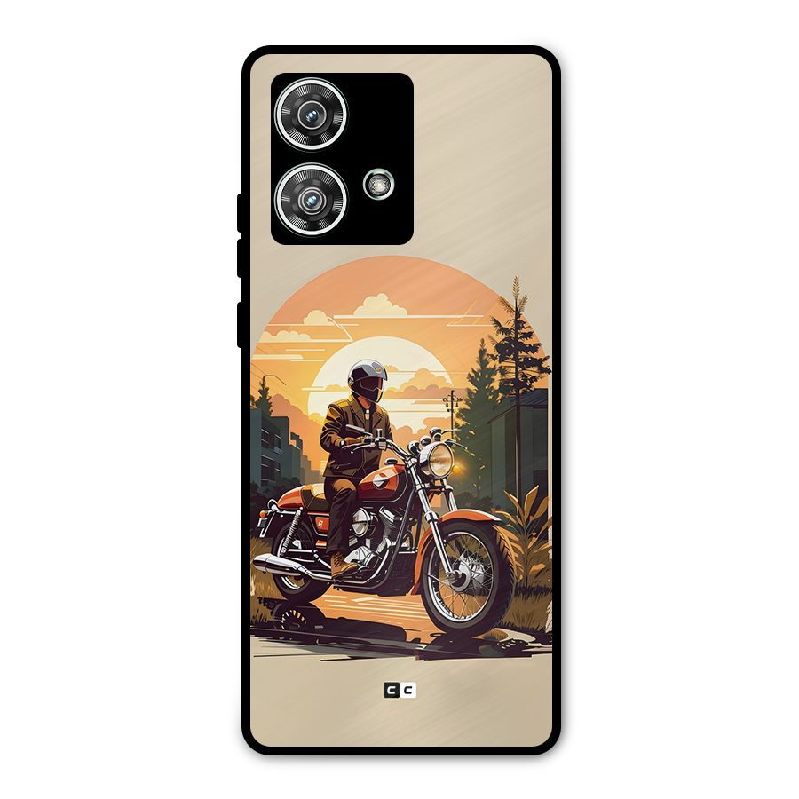 Vintage Bike Art Metal Back Case for Motorola Edge 40 Neo