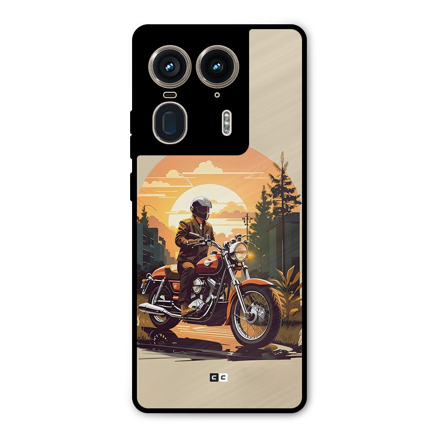 Vintage Bike Art Metal Back Case for Motorola Edge 50 Ultra