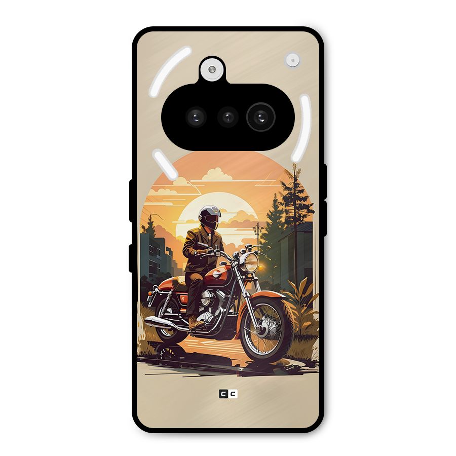 Vintage Bike Art Metal Back Case for Nothing Phone 3a