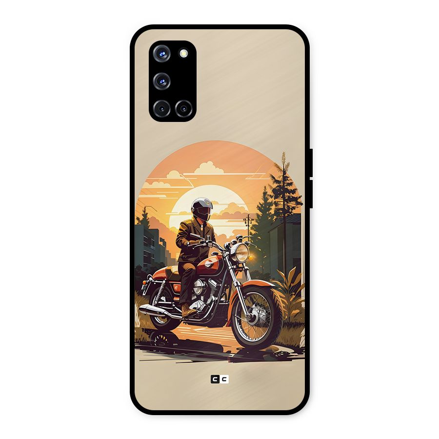 Vintage Bike Art Metal Back Case for Oppo A52