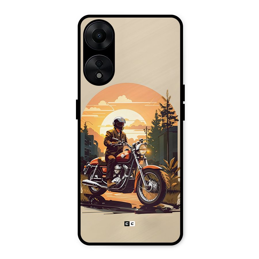 Vintage Bike Art Metal Back Case for Oppo A78 5G