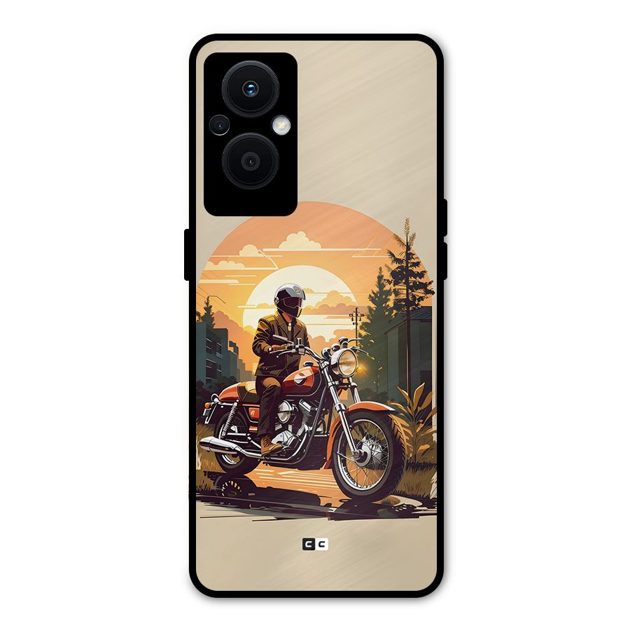 Vintage Bike Art Metal Back Case for Oppo F21s Pro 5G