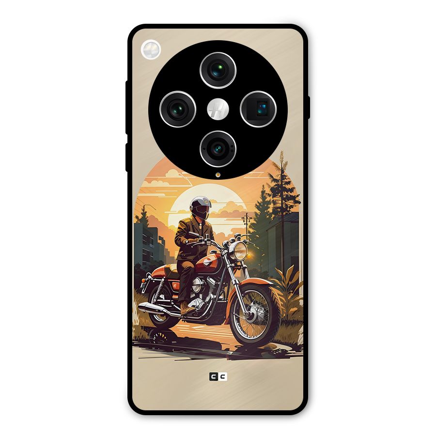 Vintage Bike Art Metal Back Case for Oppo Find X8 Pro