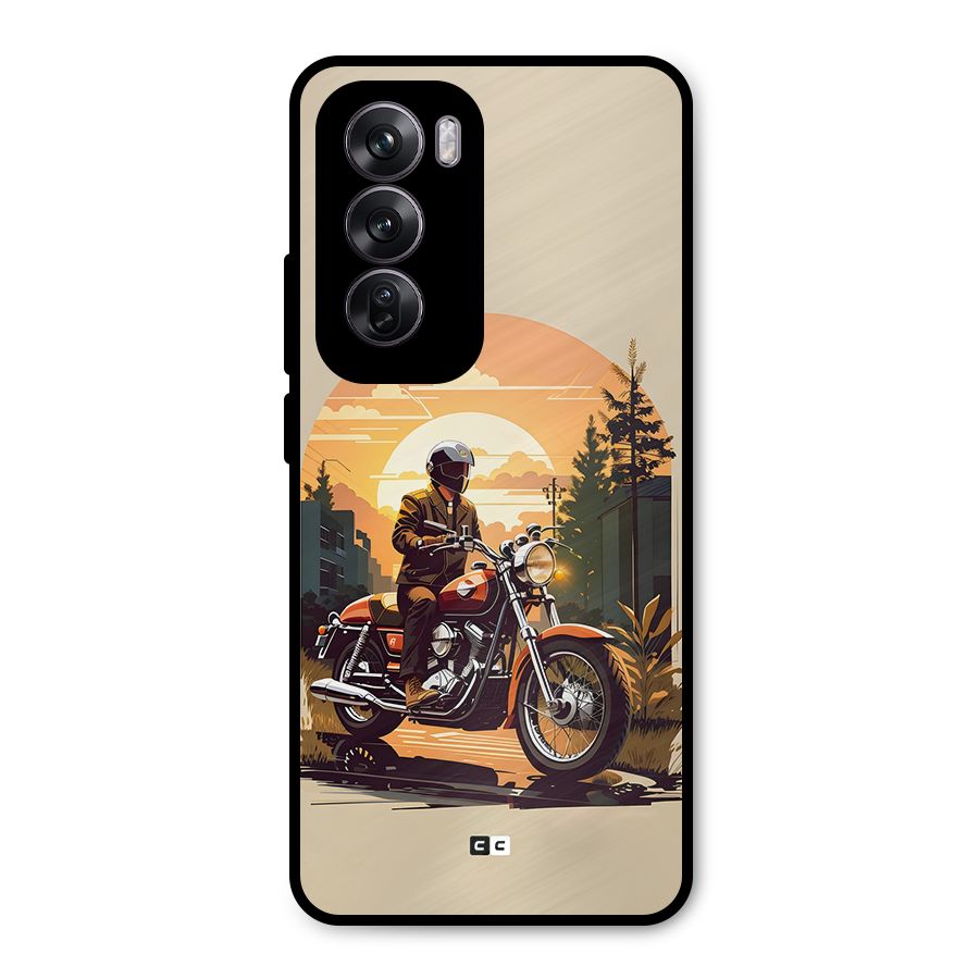 Vintage Bike Art Metal Back Case for Oppo Reno12 Pro