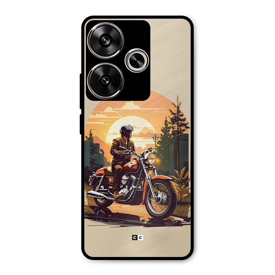 Vintage Bike Art Metal Back Case for Poco F6