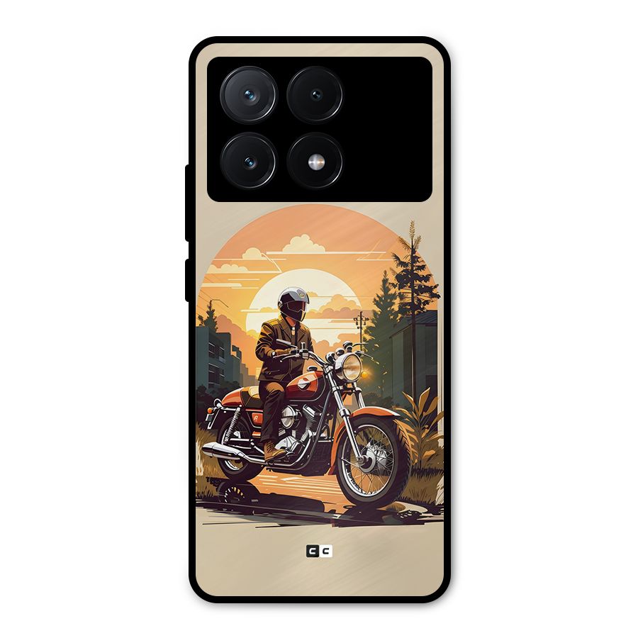 Vintage Bike Art Metal Back Case for Poco X6 Pro