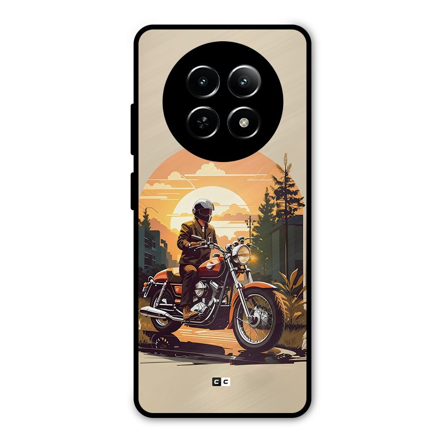 Vintage Bike Art Metal Back Case for Realme 12 5G