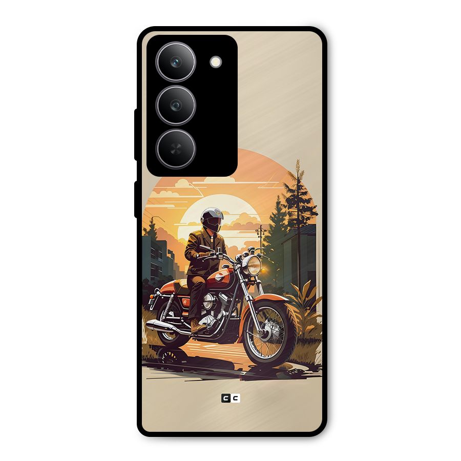 Vintage Bike Art Metal Back Case for Realme 14x
