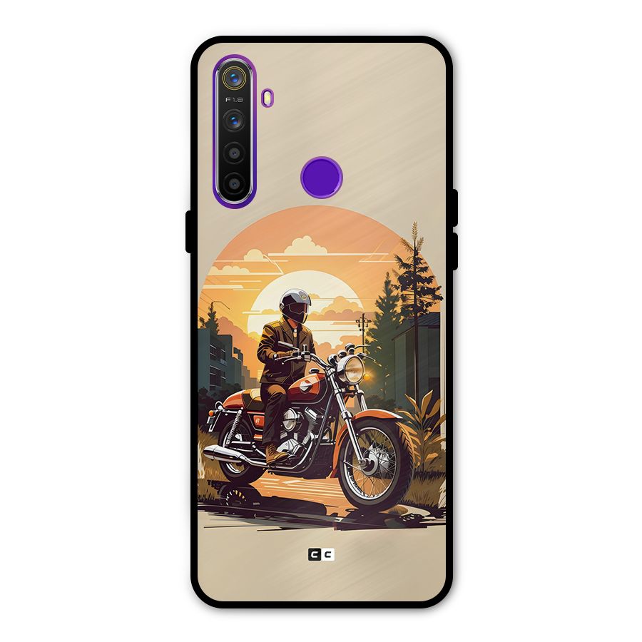 Vintage Bike Art Metal Back Case for Realme Narzo 10