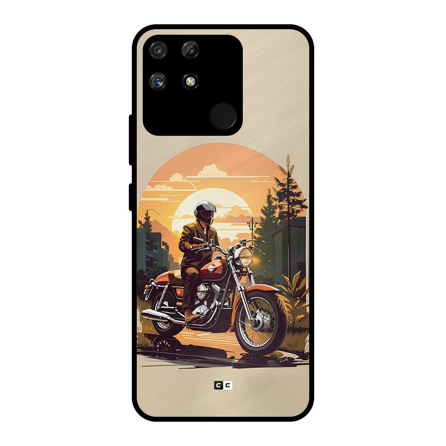 Vintage Bike Art Metal Back Case for Realme Narzo 50A
