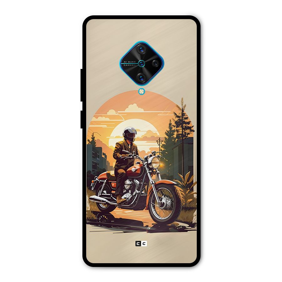 Vintage Bike Art Metal Back Case for Vivo S1 Pro