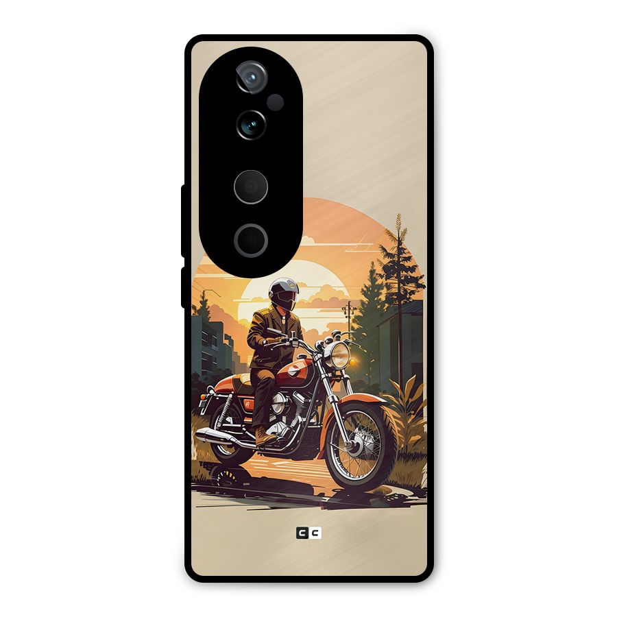 Vintage Bike Art Metal Back Case for Vivo T3 Ultra