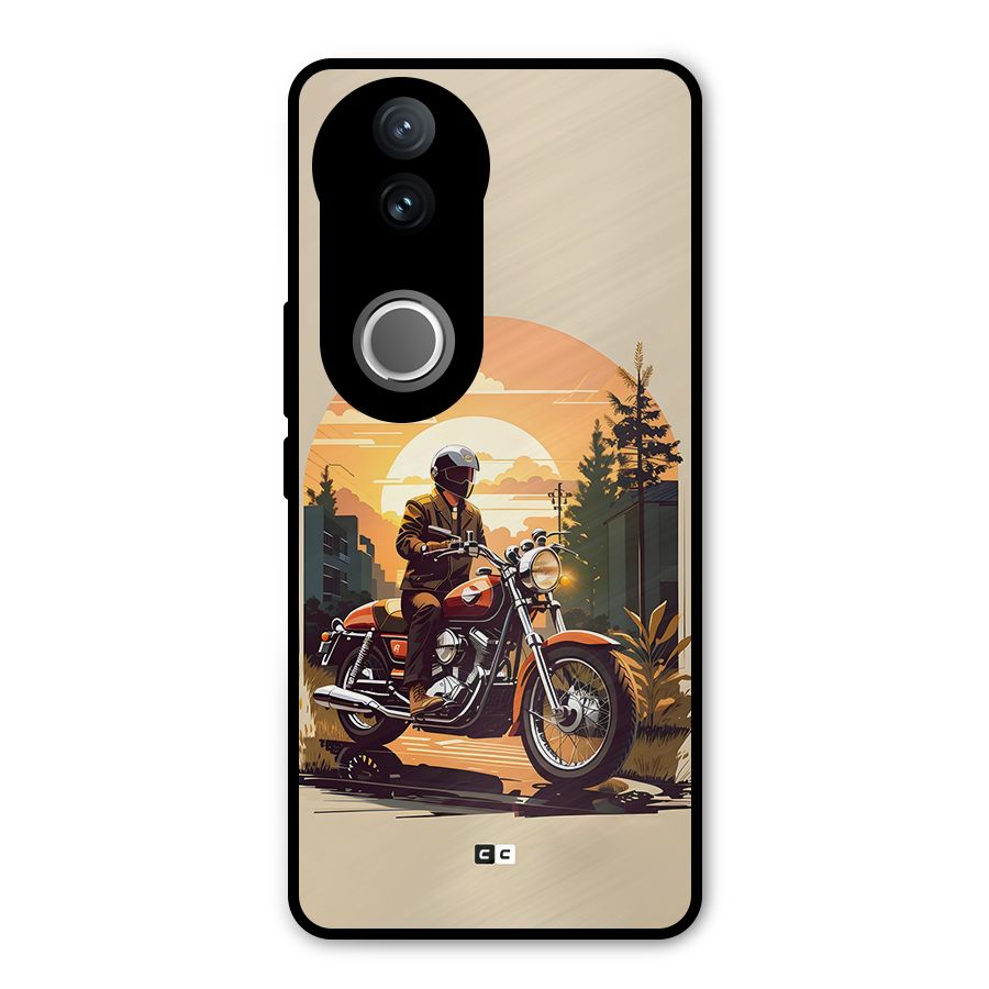Vintage Bike Art Metal Back Case for Vivo V50e