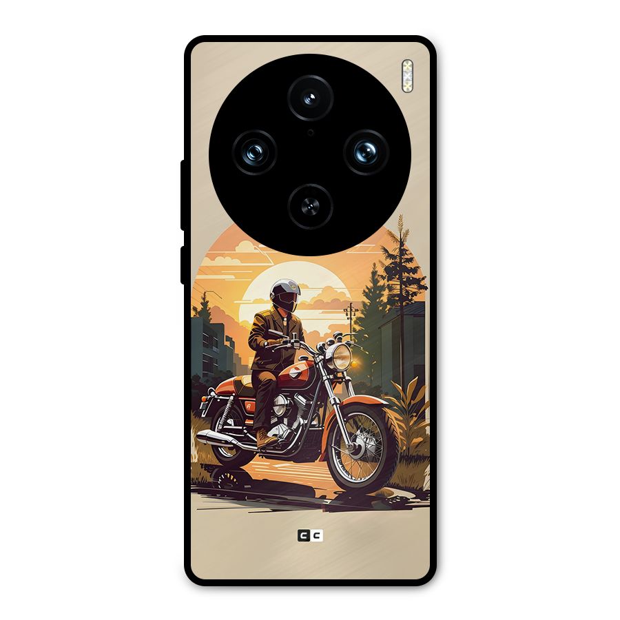 Vintage Bike Art Metal Back Case for Vivo X100 Pro